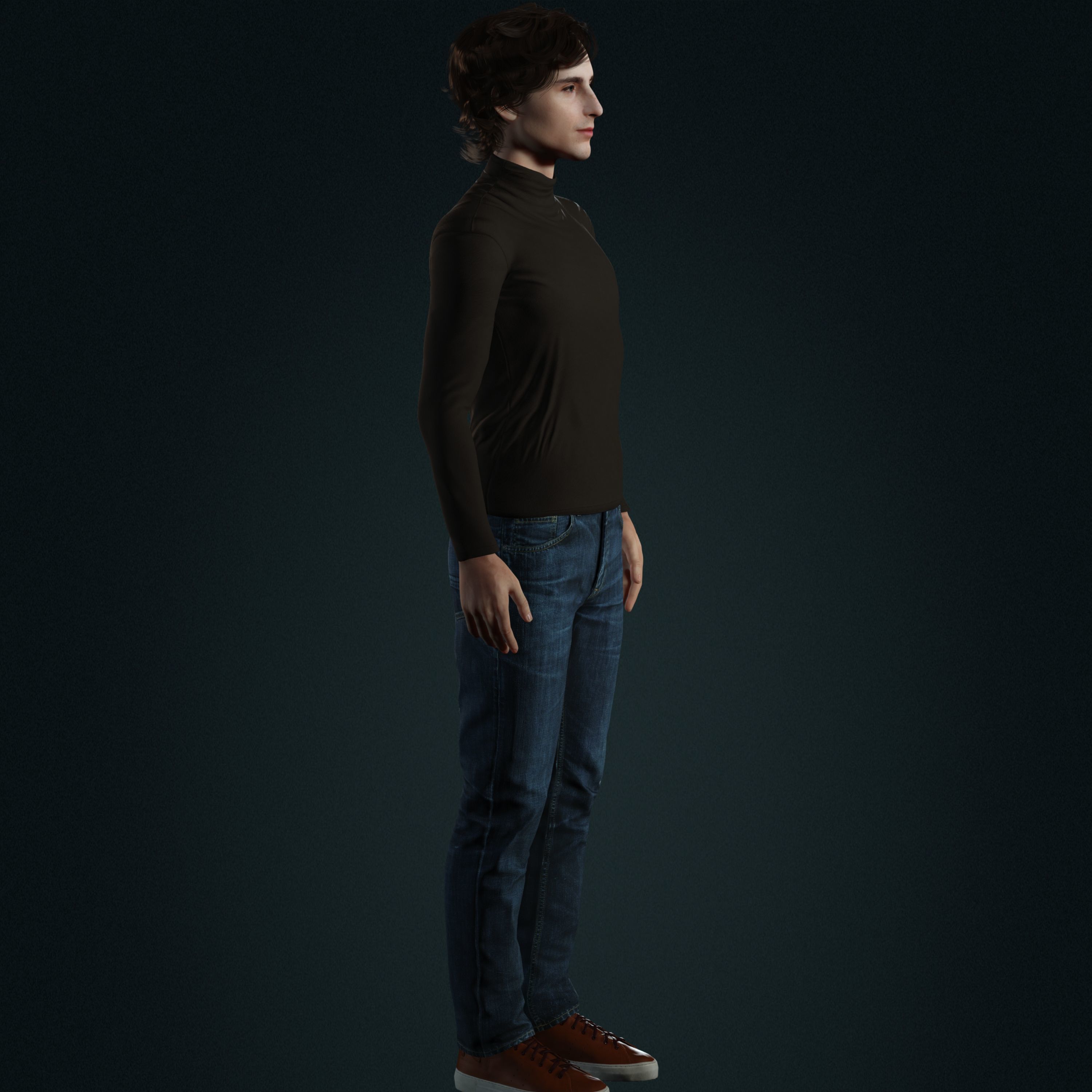 Timothee Chalamet 3d model low-poly Low-poly 3D model_12