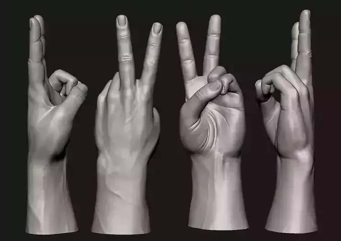 Peace victory gesture 3D print model