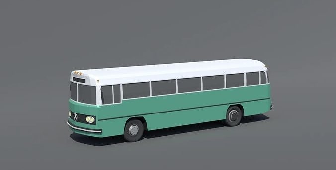 Low Poly Retro Bus Low-poly 3D model