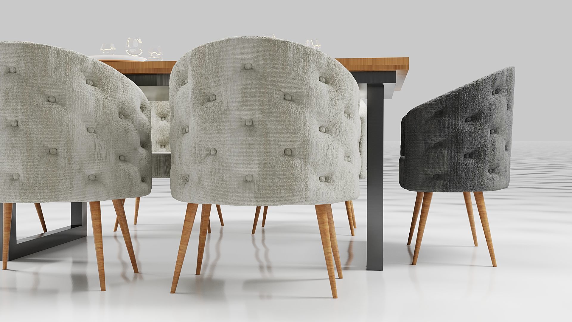 Illuminated Elegance Dining Table Low-poly 3D model_9