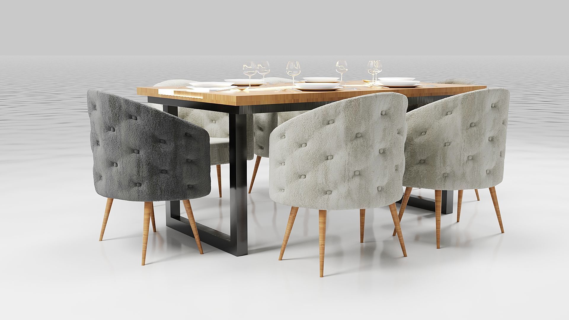 Illuminated Elegance Dining Table Low-poly 3D model_4