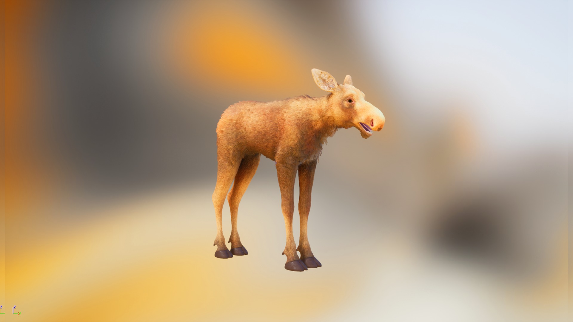 Realistic Moose Low-poly 3D model_5