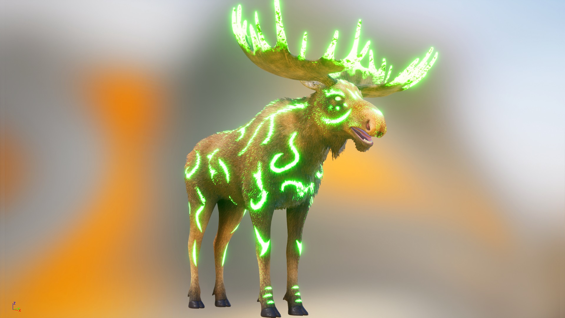 Realistic Moose Low-poly 3D model_3