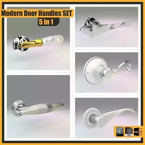 Modern Door Handles Set 5 in 1