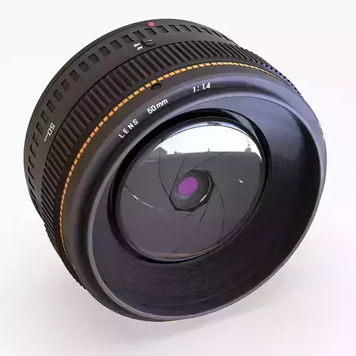 Realistic 50mm Camera Lens 3D model