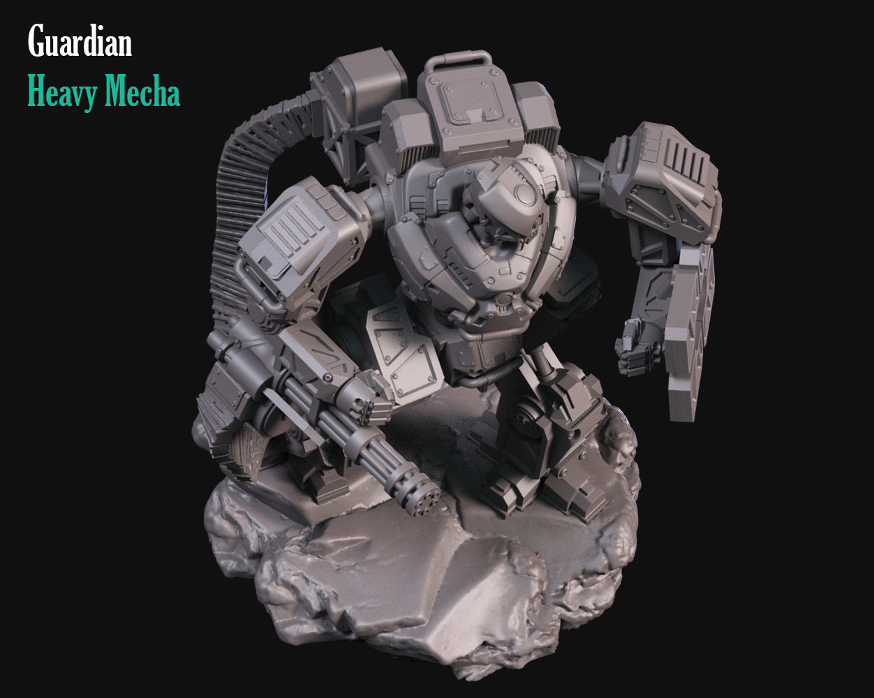 Heavy Guard Mecha 3D print model_3