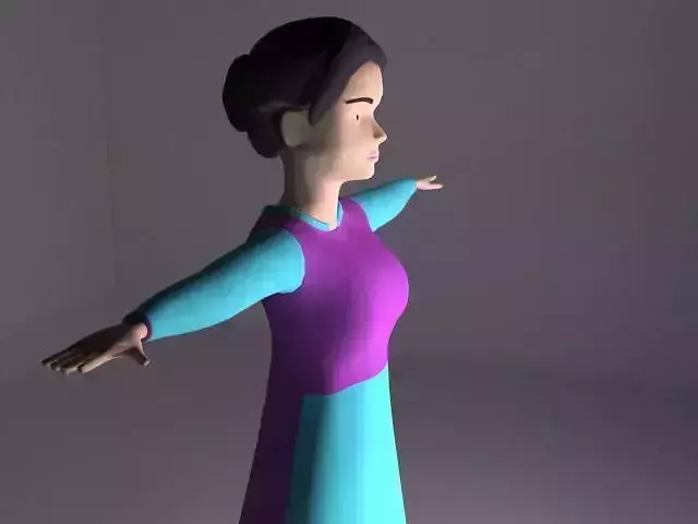 Female Character Series 03 Low-poly 3D model