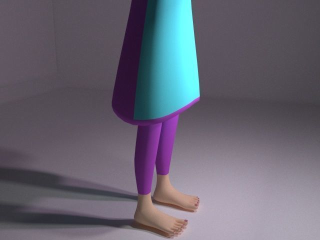 Female Character Series 03 Low-poly 3D model_4