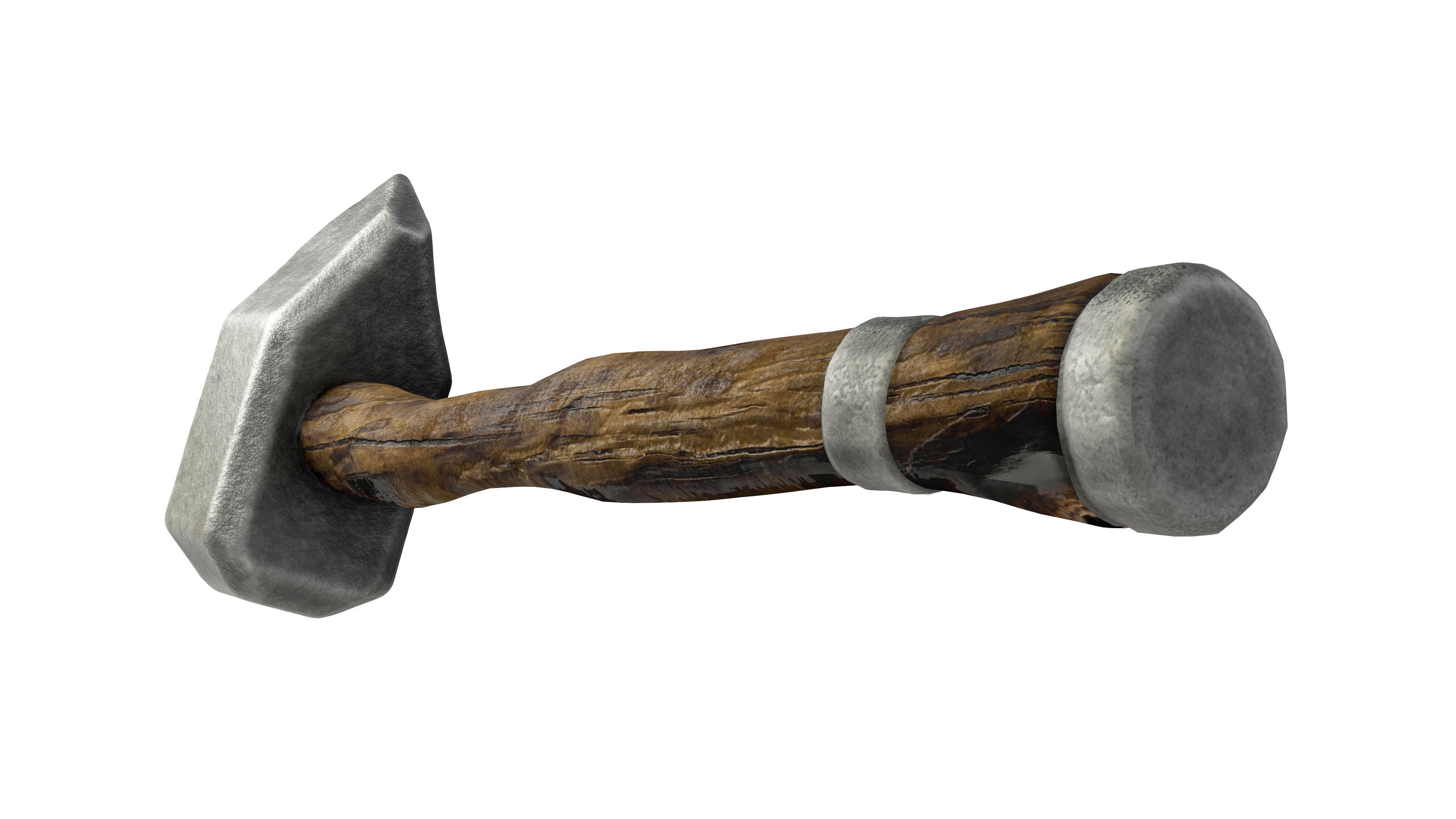 Medieval Hammer 3D Model 3D model_4