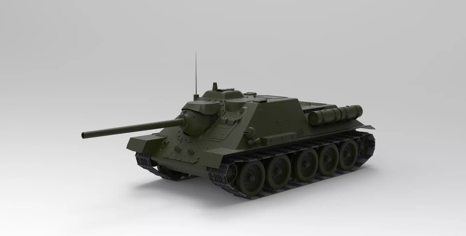 SU-85 tank 3D model_0