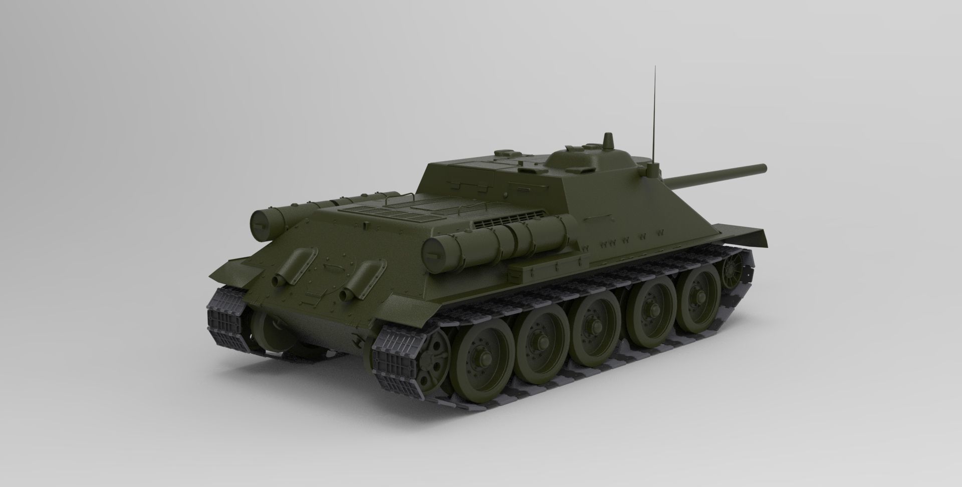 SU-85 tank 3D model_1