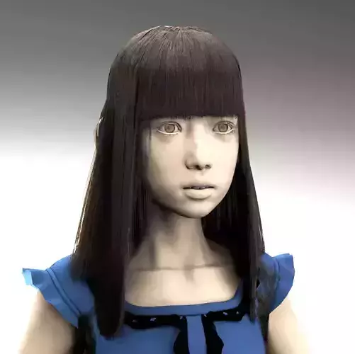 Girl in a dress rigged