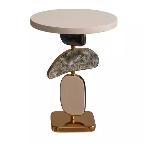 Shagreen Side Table   Base   Brass Accents  Kifu Paris 3D model