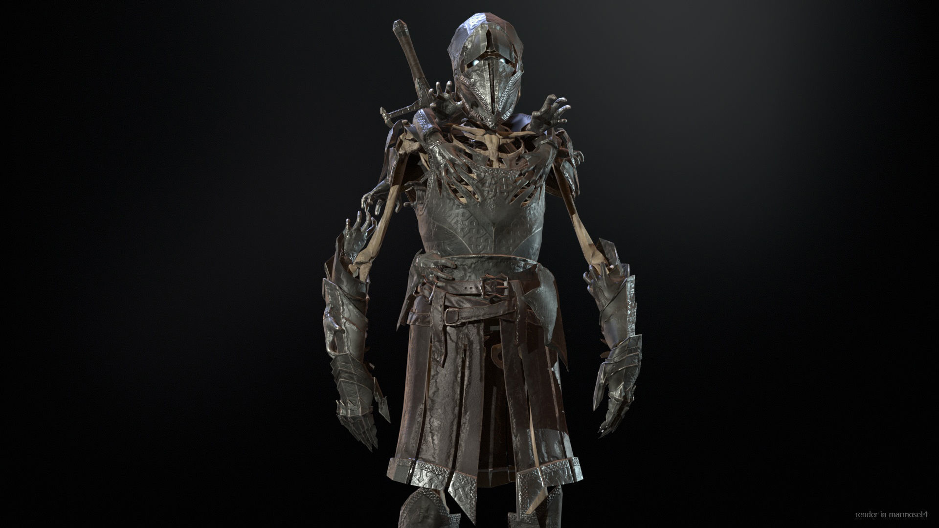 Skeleton 1 Low-poly 3D model_4