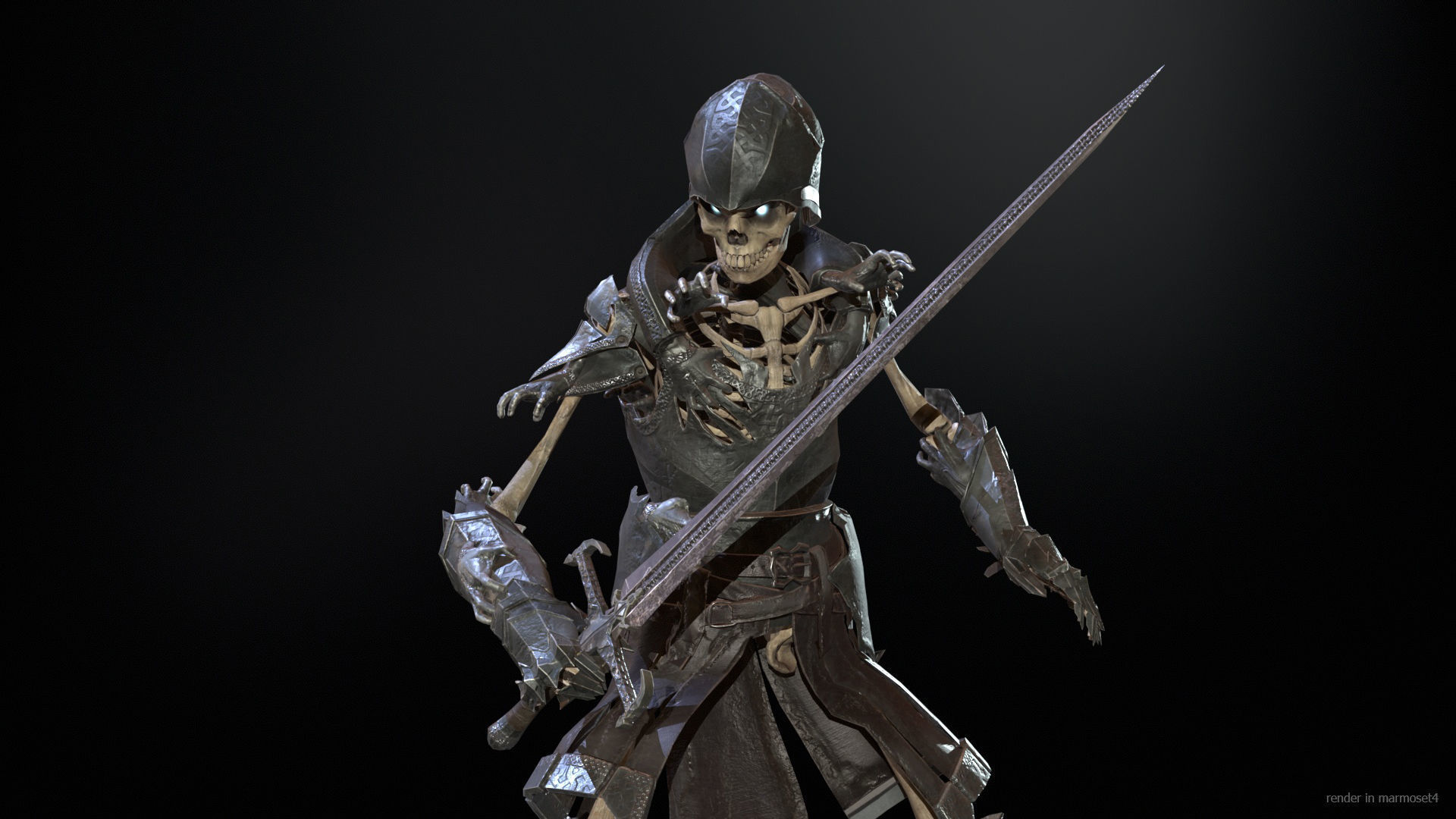 Skeleton 1 Low-poly 3D model_5