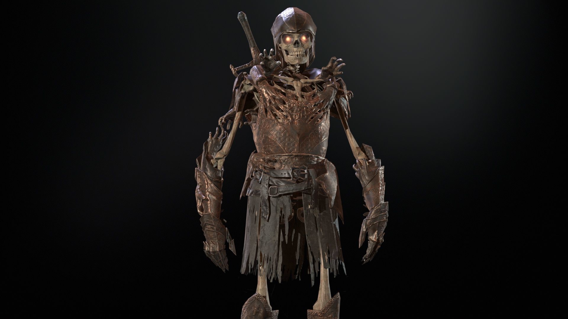 Skeleton 1 Low-poly 3D model_29