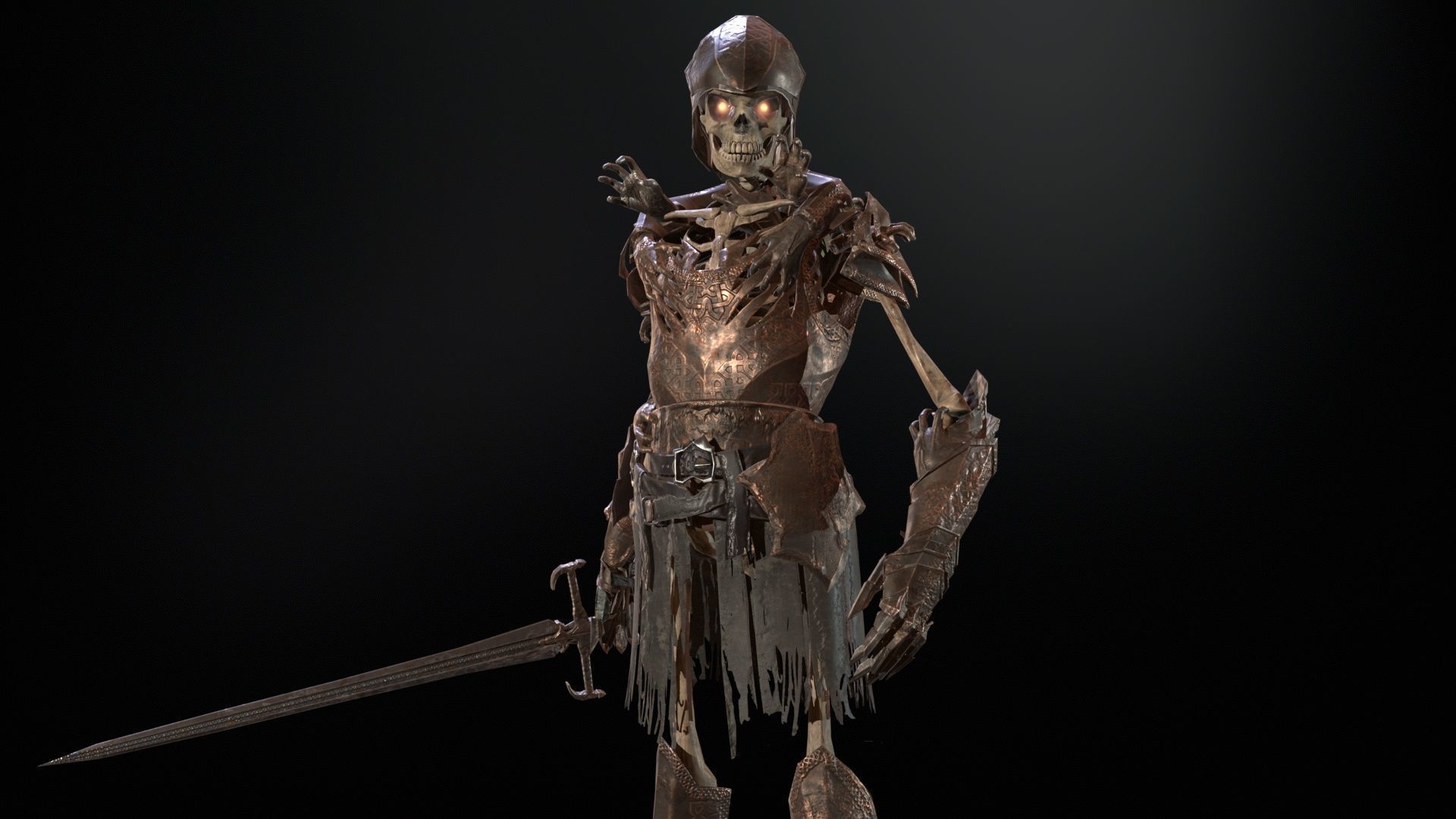 Skeleton 1 Low-poly 3D model_30