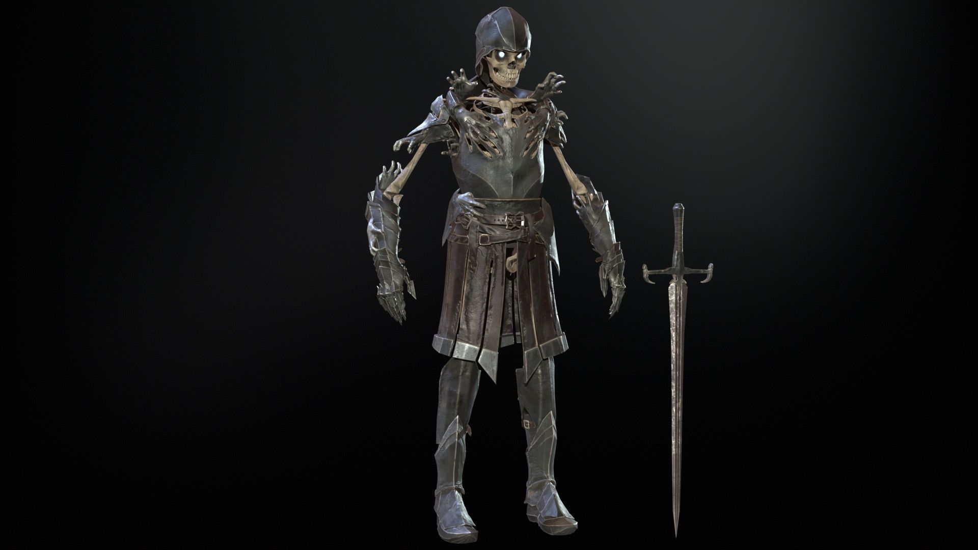 Skeleton 1 Low-poly 3D model_10