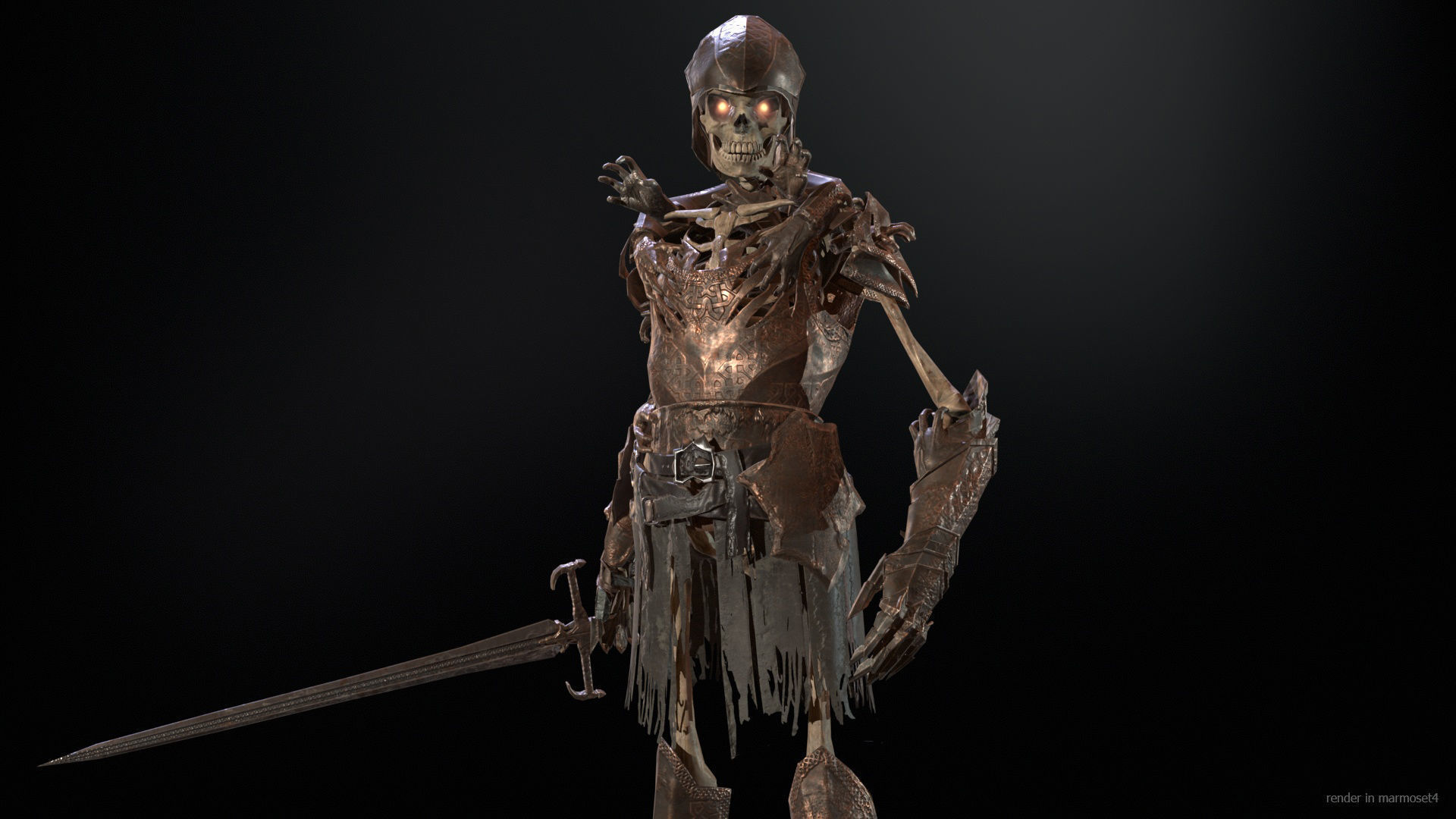 Skeleton 1 Low-poly 3D model_2