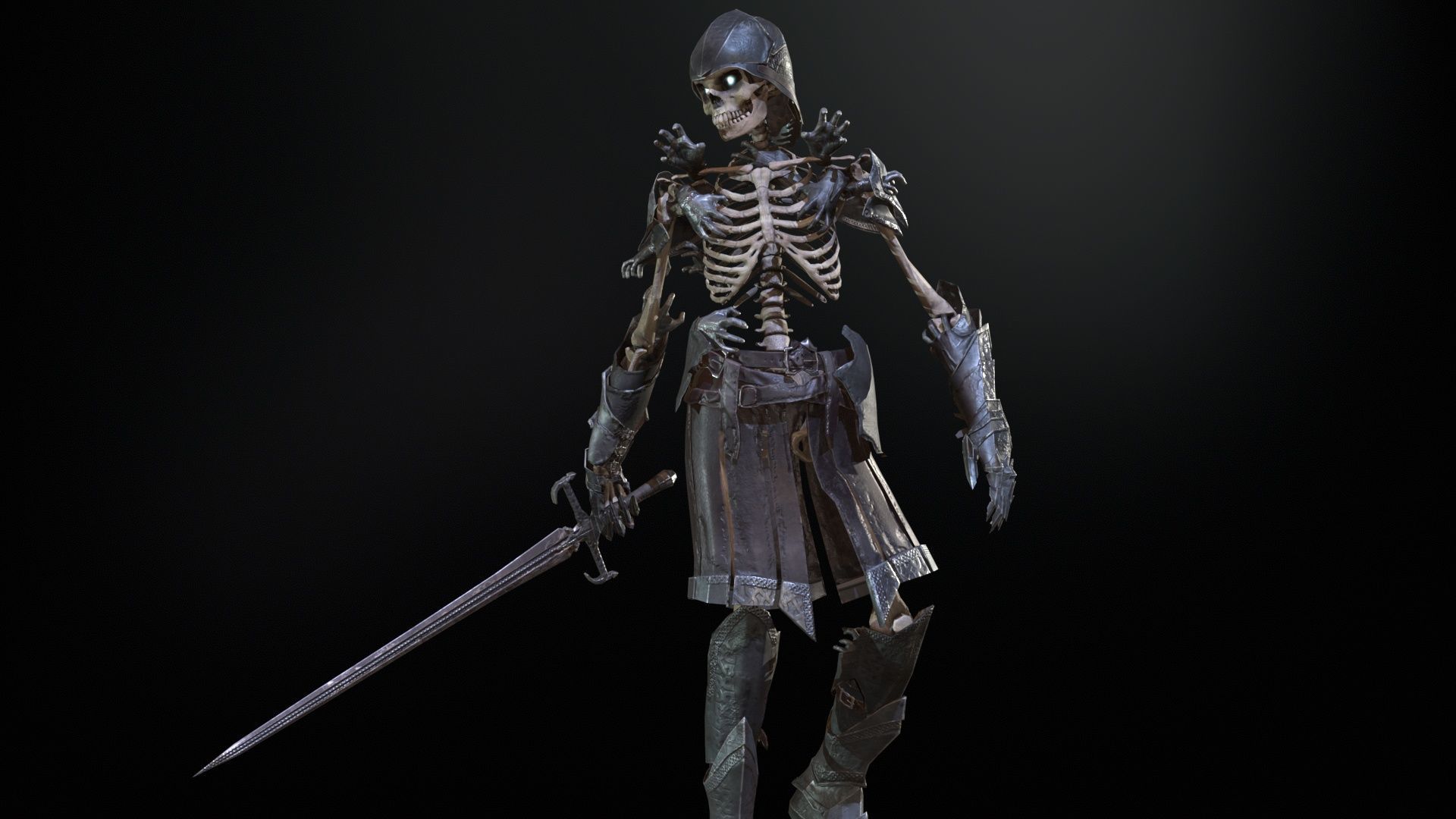 Skeleton 1 Low-poly 3D model_24