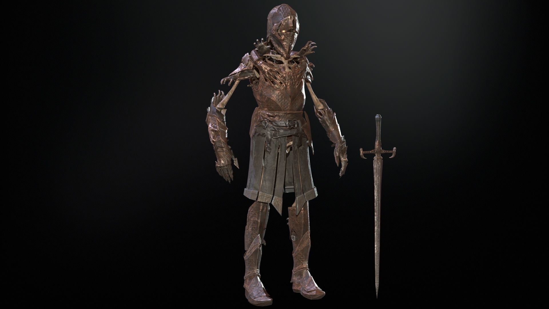 Skeleton 1 Low-poly 3D model_12