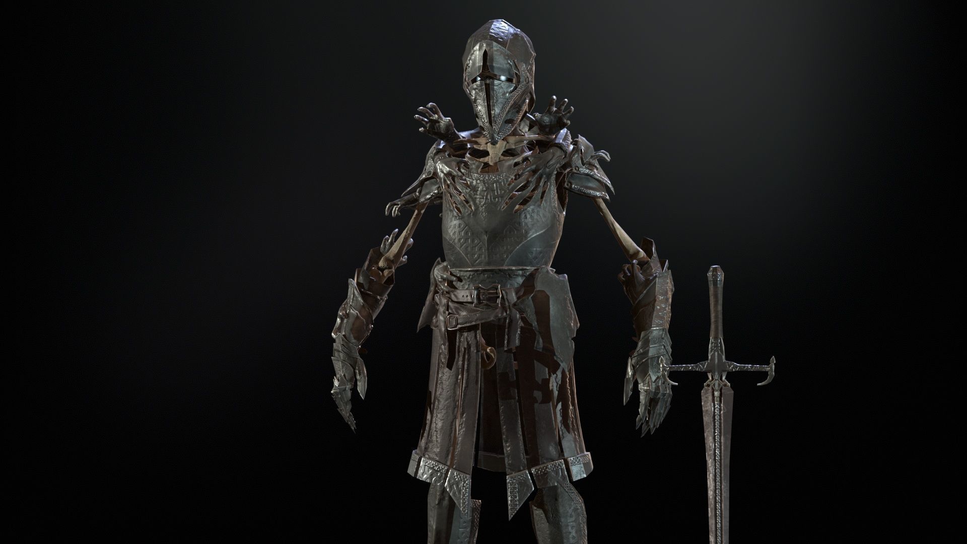 Skeleton 1 Low-poly 3D model_8