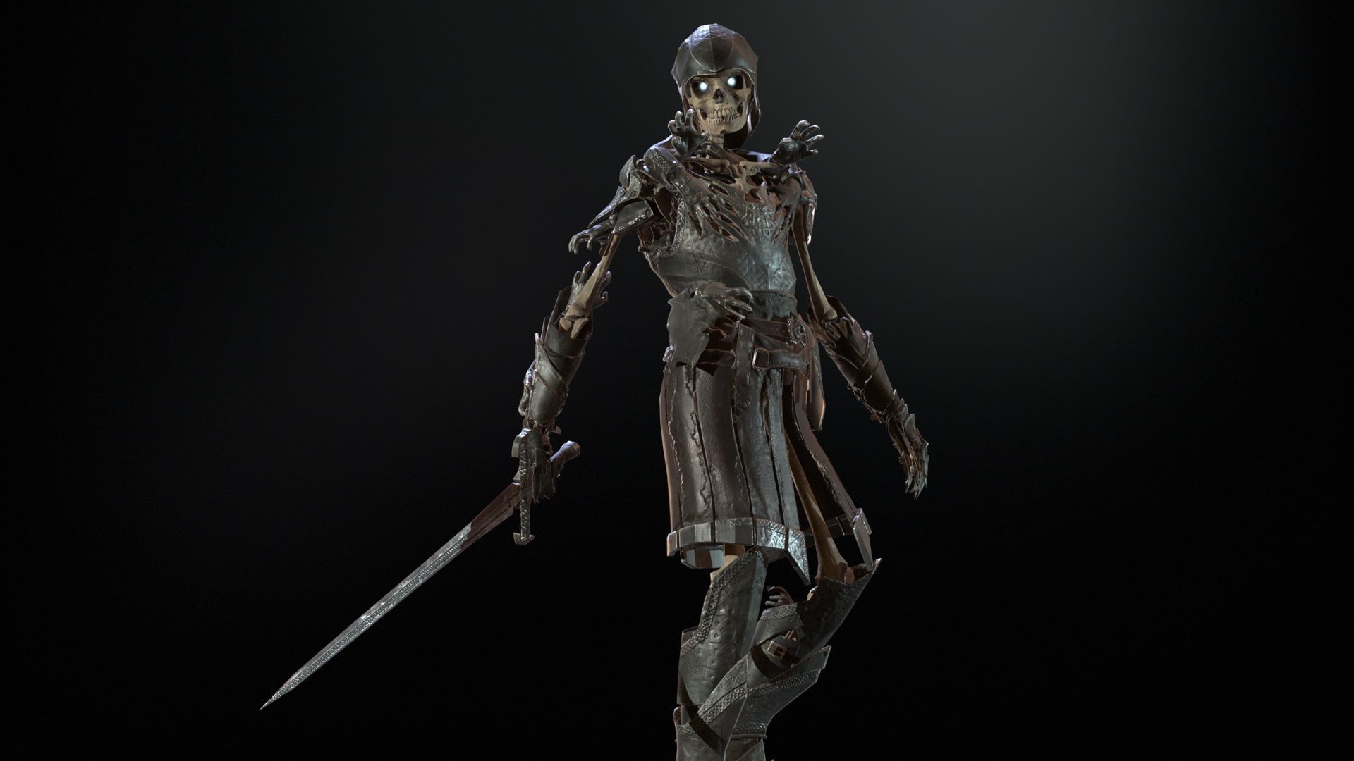 Skeleton 1 Low-poly 3D model_23