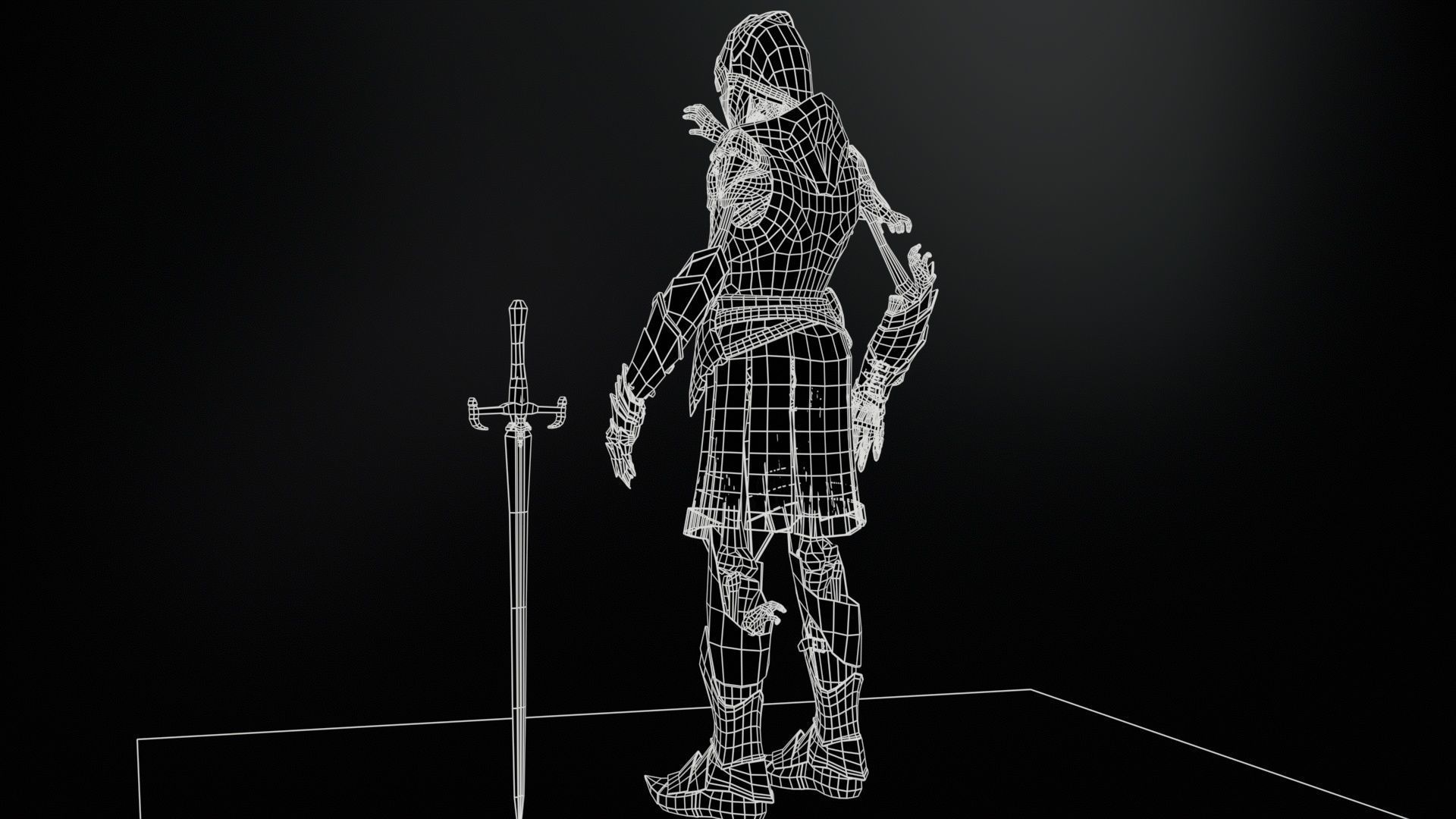 Skeleton 1 Low-poly 3D model_6