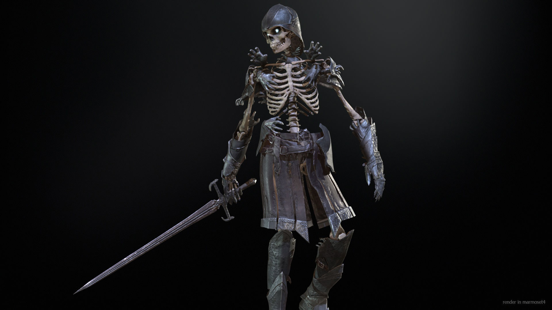 Skeleton 1 Low-poly 3D model_3