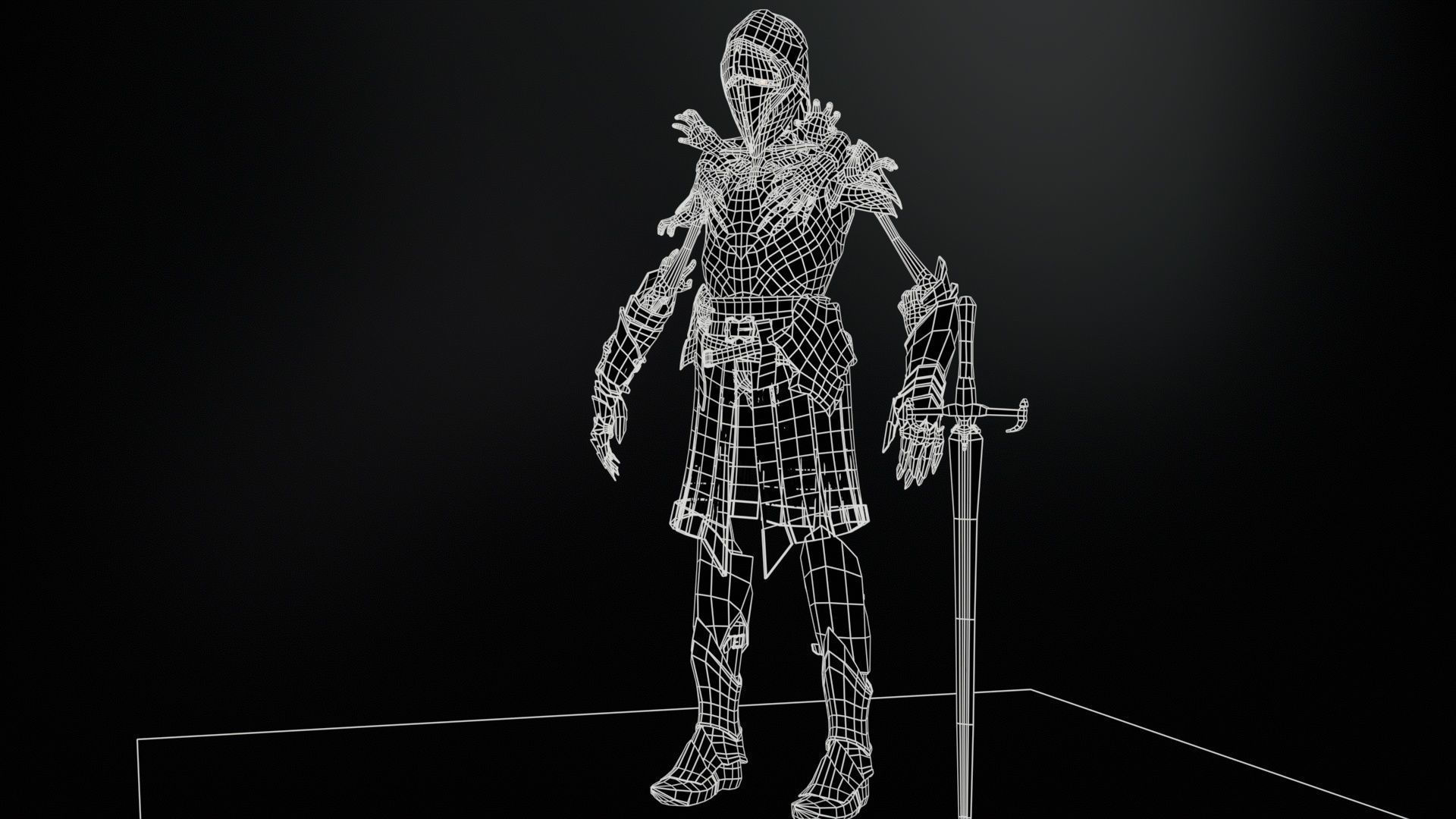 Skeleton 1 Low-poly 3D model_7