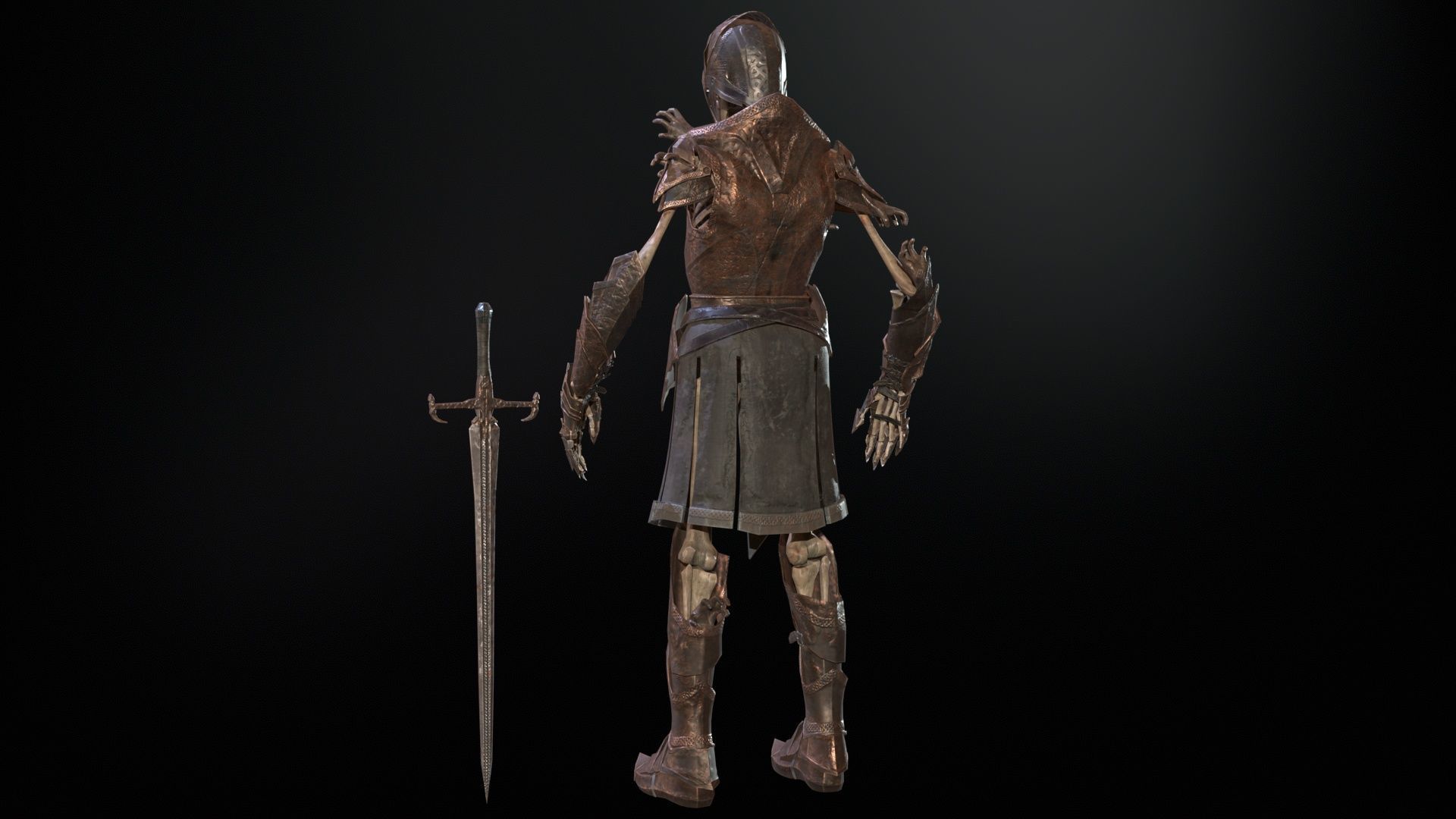 Skeleton 1 Low-poly 3D model_13