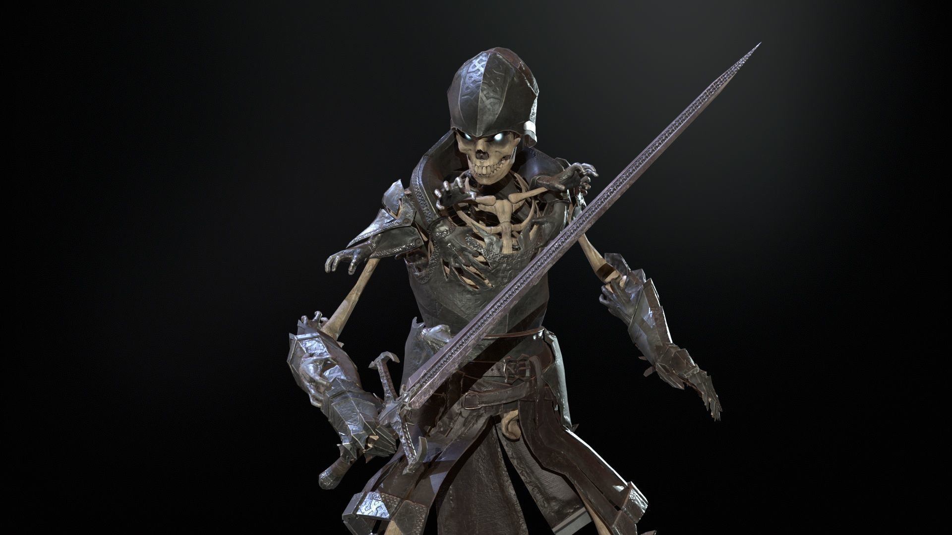 Skeleton 1 Low-poly 3D model_16