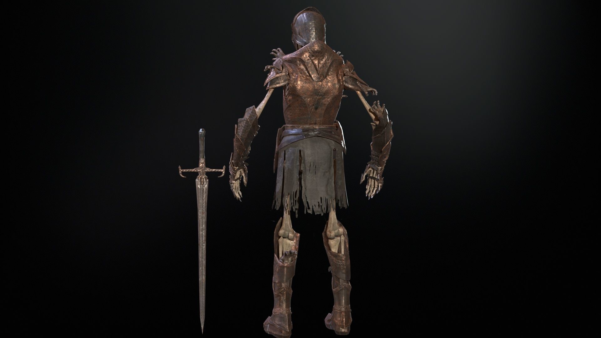 Skeleton 1 Low-poly 3D model_14