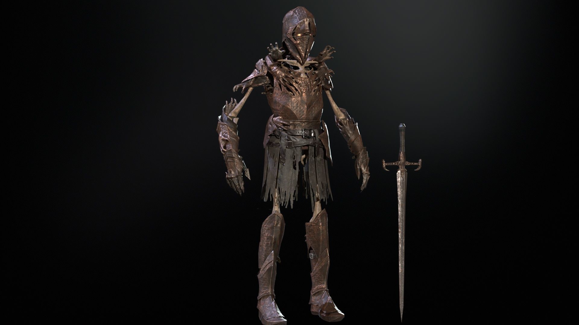 Skeleton 1 Low-poly 3D model_15