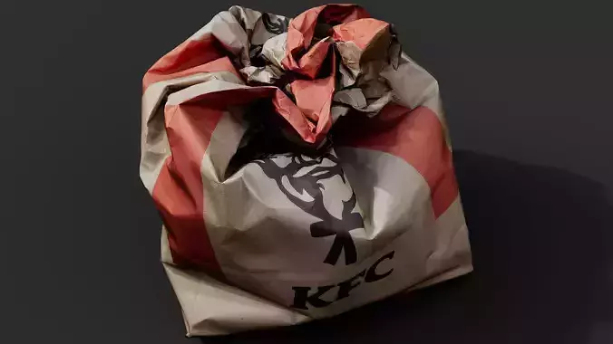 crumpled paperbag fastfood trash photogrammetry