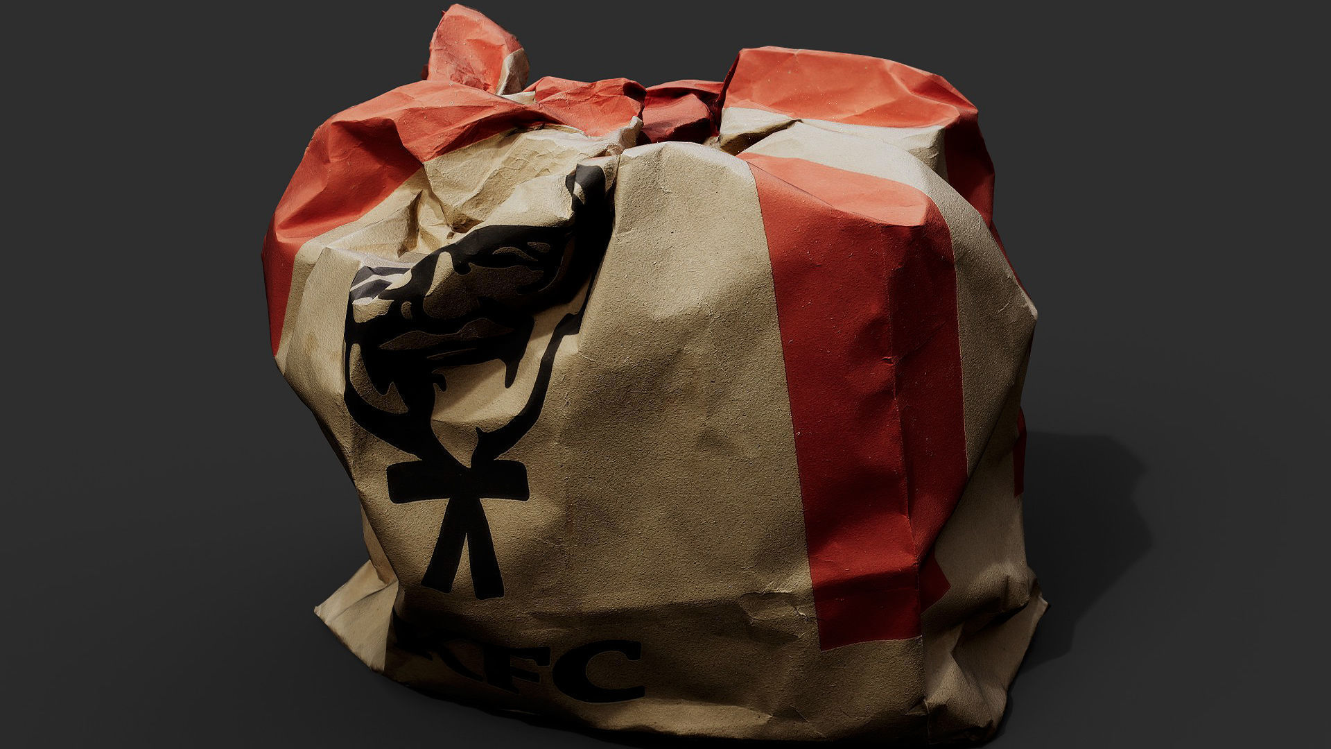 crumpled paperbag fastfood trash photogrammetry Low-poly 3D model_3