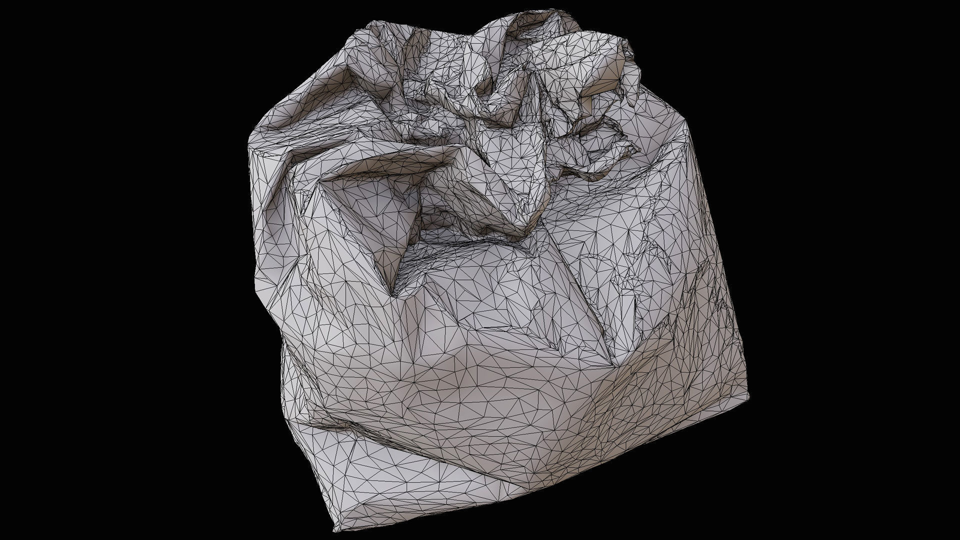 crumpled paperbag fastfood trash photogrammetry Low-poly 3D model_7