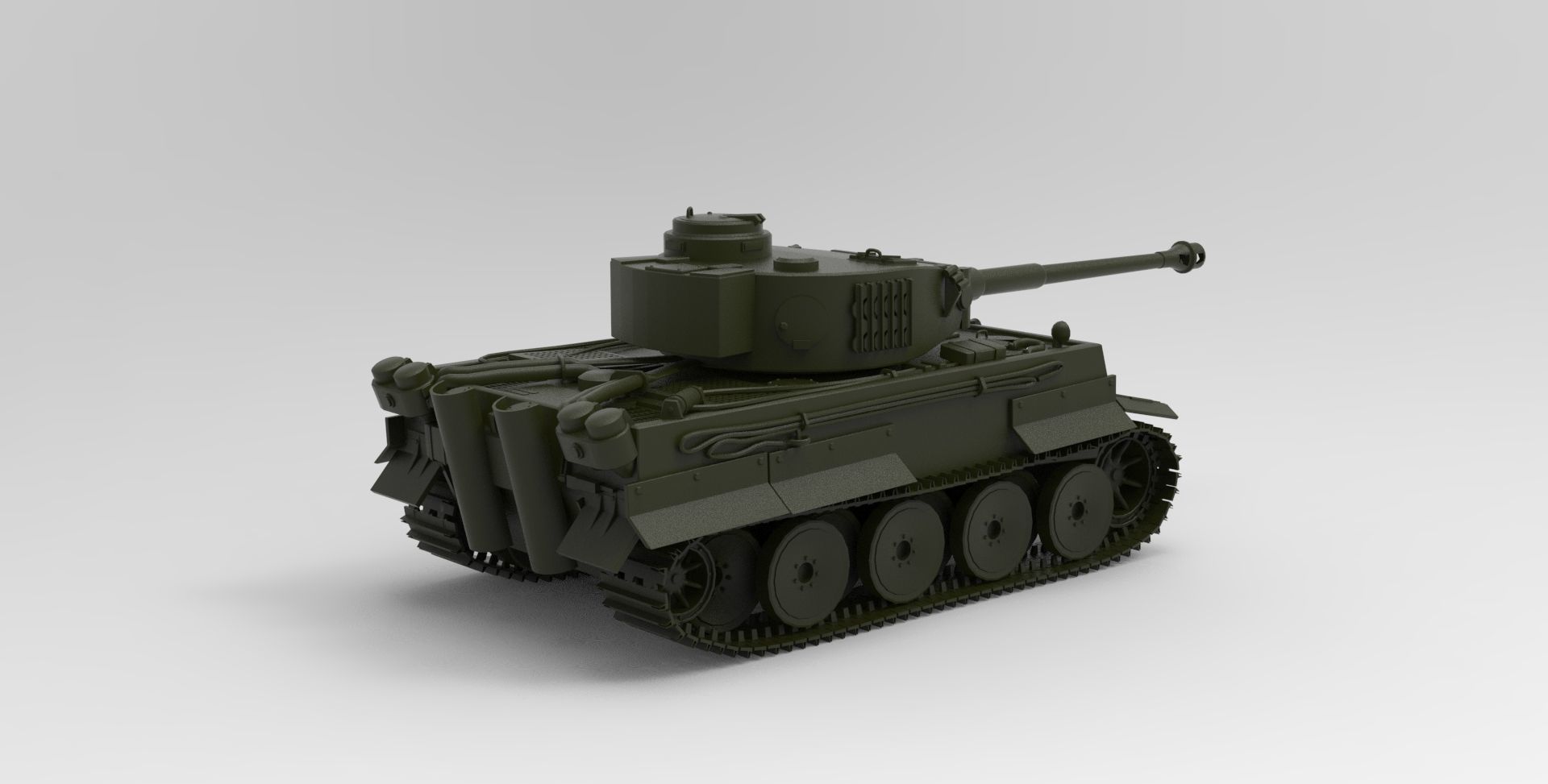 Tiger I Tank German Panzerkampfwagen 3D model_1