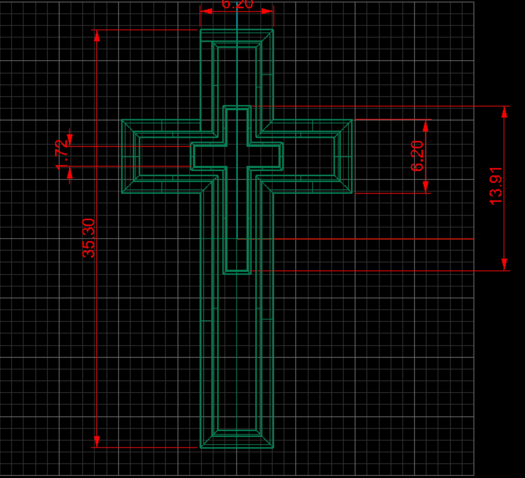 cross 3D print model_1