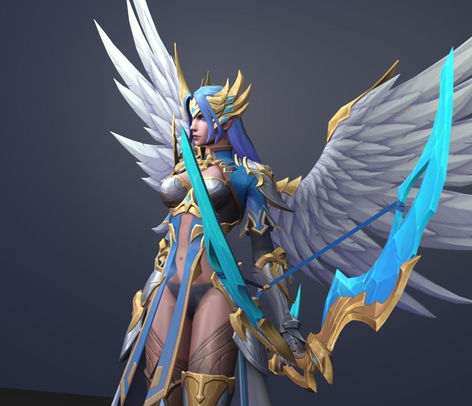 angel bow 3D model_2