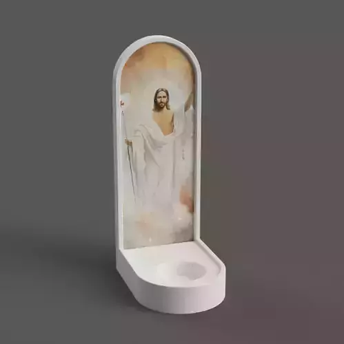 candle holder - small lamp with image frame 3D print model