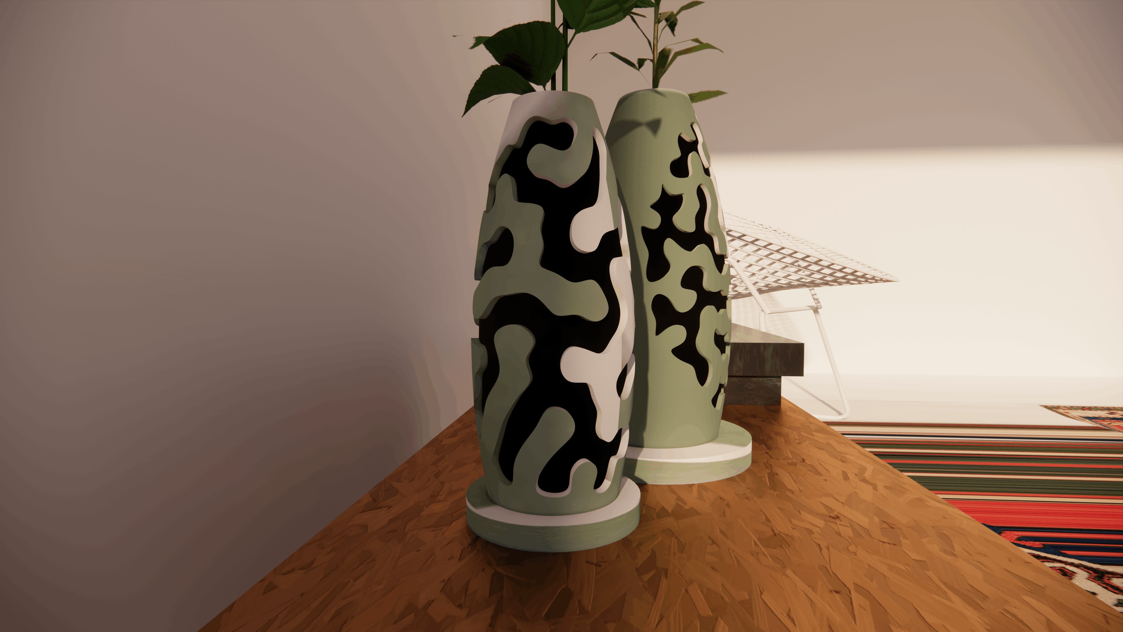 small geometric planters  3D print model_1