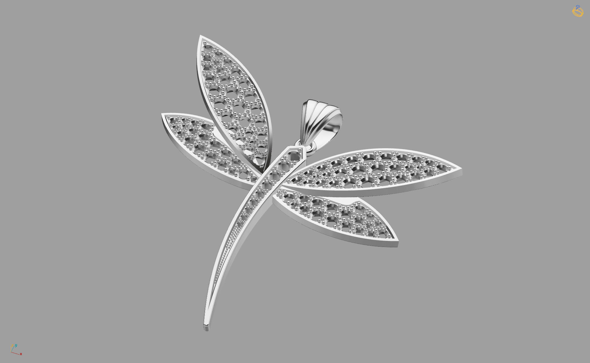 Dragonfly - Libellule Pendant G-720 3D print model_9