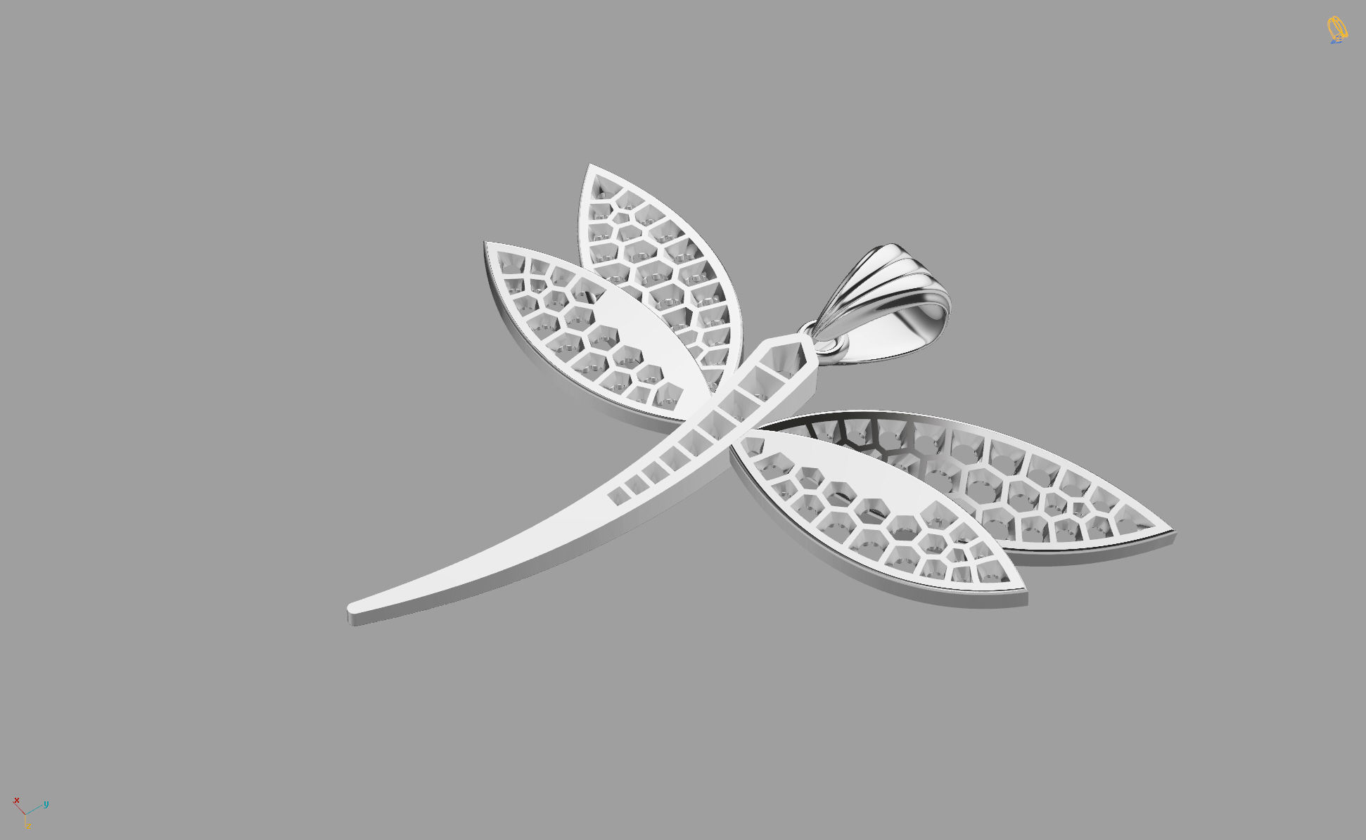 Dragonfly - Libellule Pendant G-720 3D print model_8