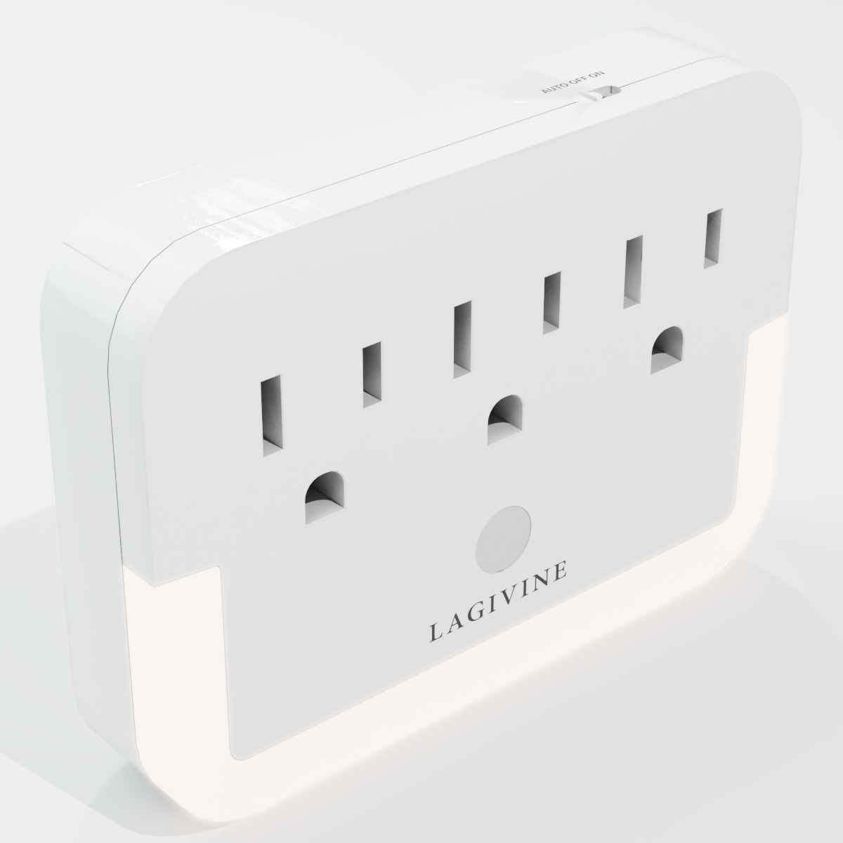 LAGIVINE Multiplug Wall Mount Outlet Extender - Night Light 3D model_1