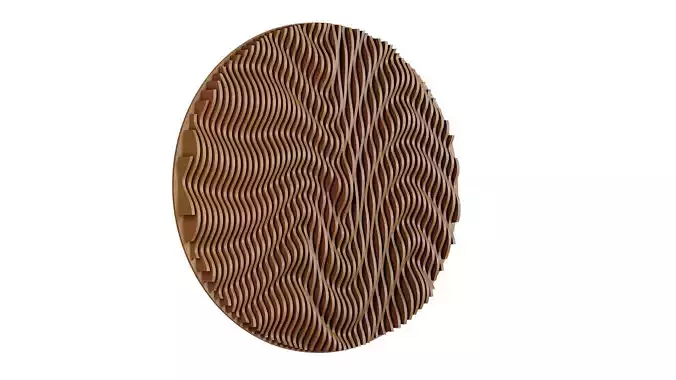 Parametric Wavy Wooden Wall Decor 07 - wood cutting machines 3D model