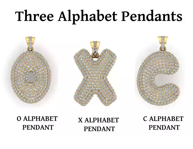 C O X ALPHABETS PENDANTS JEWELRY 3D print model