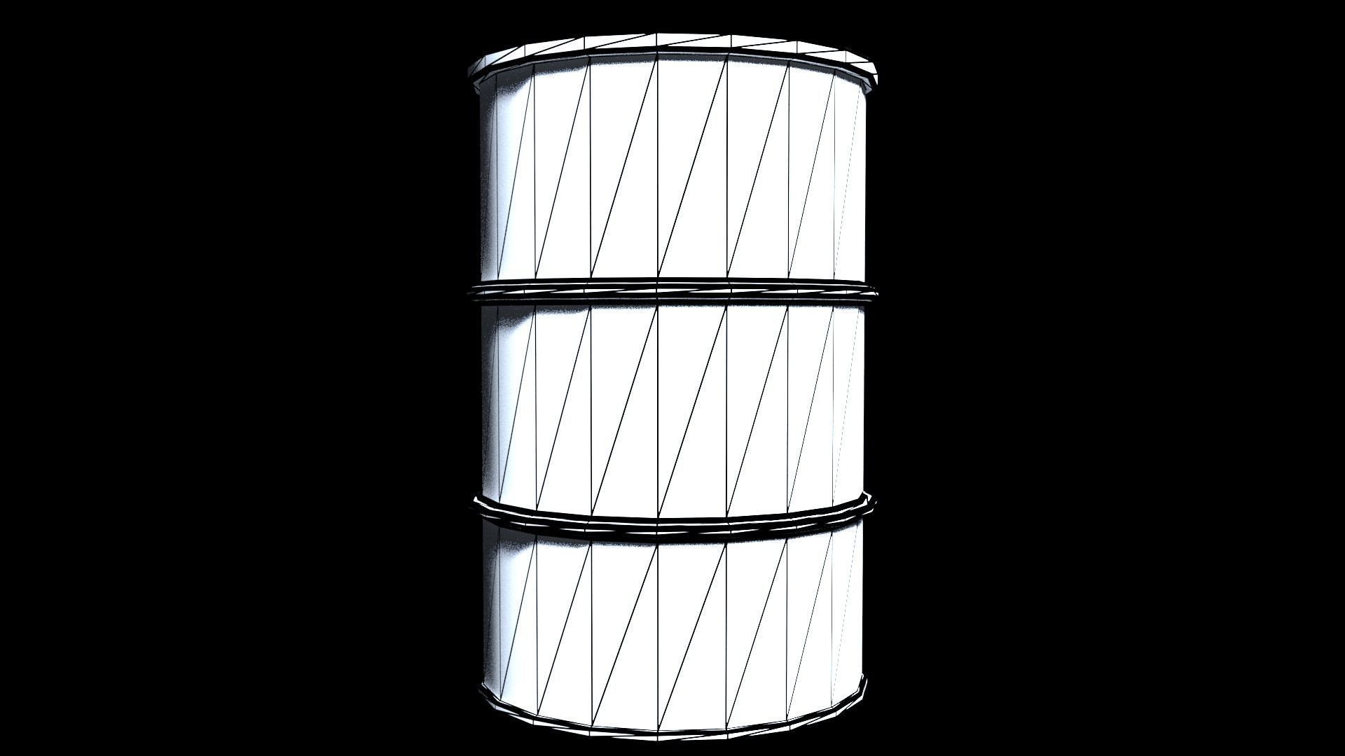 Blue Barrel Low-poly 3D model_5