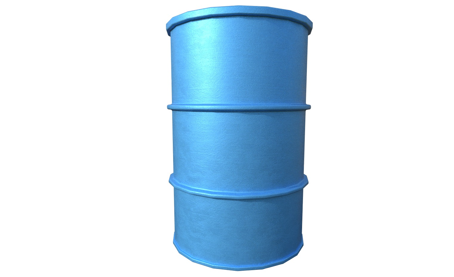 Blue Barrel Low-poly 3D model_2