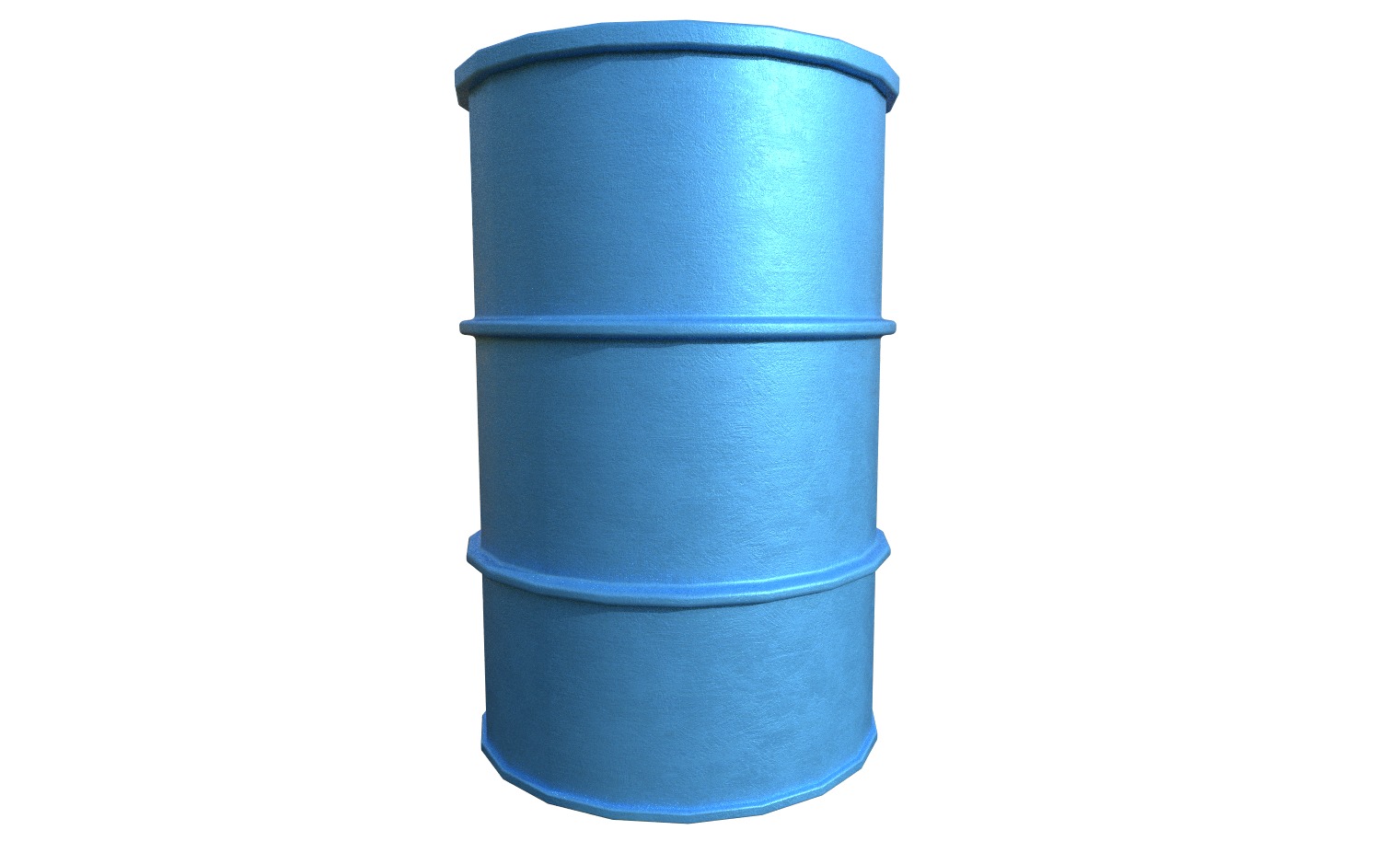 Blue Barrel Low-poly 3D model_1